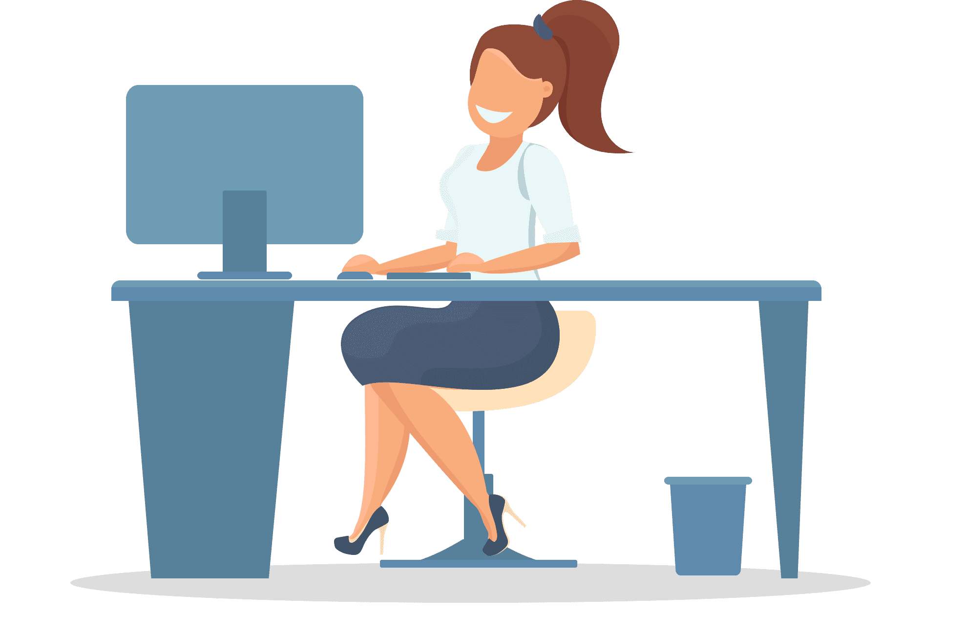 Illustration of a woman on a computer